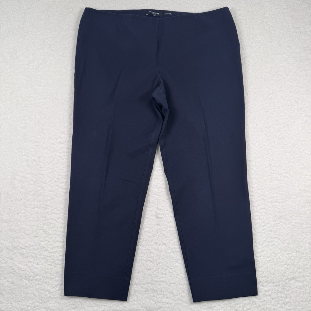 Lafayette 148 Lexington Ankle Pants 16 Blue Office Wear Career Business Casual